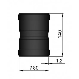 Verloop Ø80mm (F/F) pelletkachel | 123rookkanaal