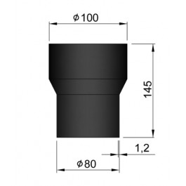 verloop 80/100 (M/M) pelletkachel | 123rookkanaal