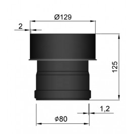 kachelpijp verloop 80-130mm (verbreden) pelletkachel | 123rookkanaal