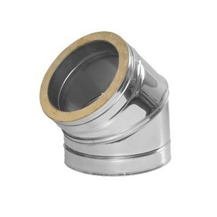 DINAK DW bocht 45 graden dubbelwandig rookkanaal Ø130mm | 123rookkanaal