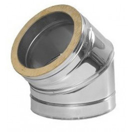 DINAK DW Bocht 45 graden dubbelwandig rookkanaal Ø150mm | 123rookkanaal