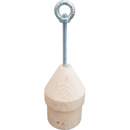 Houten klos tbv 80mm flexibel rookkanaal