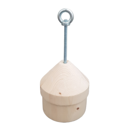 Houten klos tbv 125mm flexibel rookkanaal