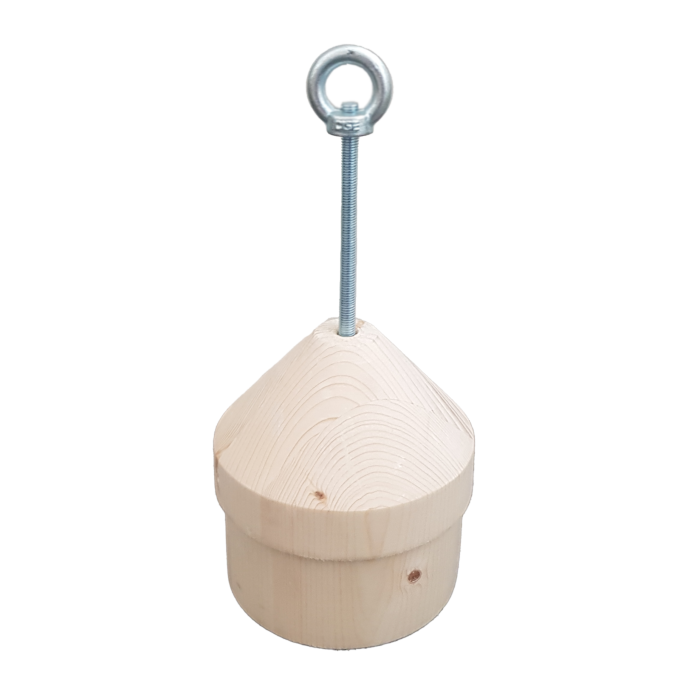 Houten klos tbv 125mm flexibel rookkanaal | 123rookkanaal