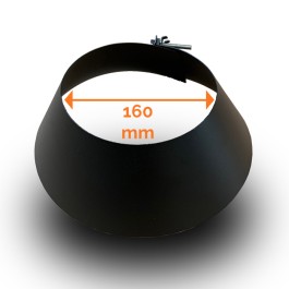 DINAK DW Black pellet regenkraag / stormkraag dubbelwandig rookkanaal Ø100mm | 123rookkanaal