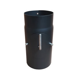 Kachelpijp met smoorklep en luik L:25cm Ø125mm | 123rookkanaal
