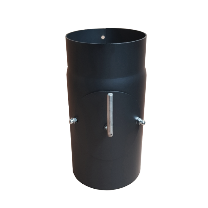 Kachelpijp met smoorklep en luik L:25cm Ø125mm | 123rookkanaal