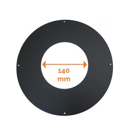 DINAK DW Black wand / plafondrozet dubbelwandig rookkanaal Ø80mm | 123rookkanaal