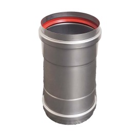 RVS pelletpijp enkelwandig verloop mof-mof (F/F) Ø80mm | 123rookkanaal