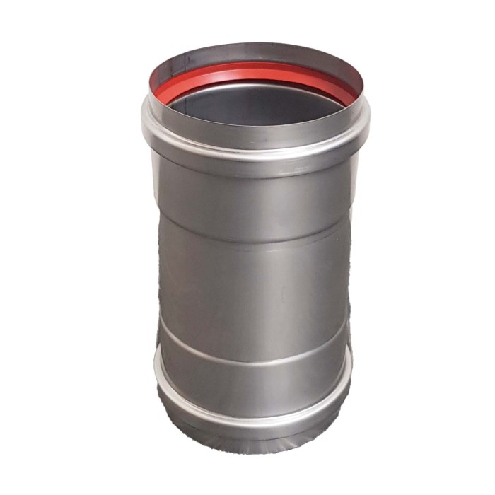 RVS pelletpijp enkelwandig verloop mof-mof (F/F) Ø80mm | 123rookkanaal