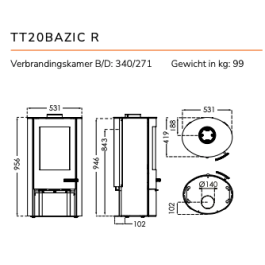 TermaTech TT20 Bazic R met houtdepot (op voorraad) | 123rookkanaal
