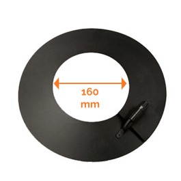 DINAK DW Black wand / plafondrozet conisch dubbelwandig rookkanaal Ø100mm | 123rookkanaal