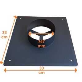 schoorsteen afdekplaat Black dubbelwandig rookkanaal Ø80mm | 123rookkanaal