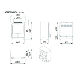 Charlton & Jenrick Fireline FP elektrische kachel rechthoekige deur | 123rookkanaal