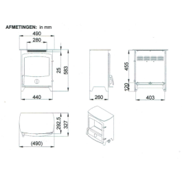 Charlton & Jenrick Fireline FX elektrische kachel getoogde deur | 123rookkanaal