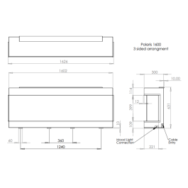 Charlton & Jenrick Polaris 1600mm Elektrische Haard Driezijdig | 123rookkanaal
