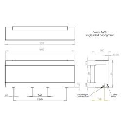 Charlton & Jenrick Polaris 1600mm Elektrische Haard Tweezijdig | 123rookkanaal