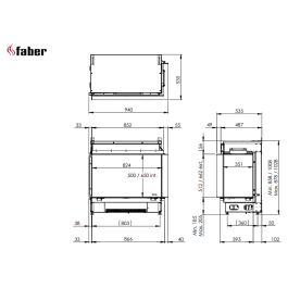Faber e-MatriX Mood 800/500 II Hoek | 123rookkanaal