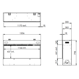 Faber e-Slim Linear 1200/450 l | 123rookkanaal