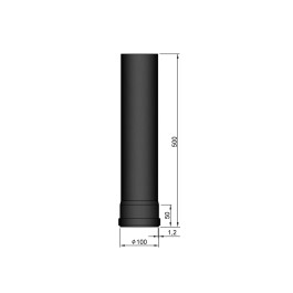 rookkanaal enkelwandig L:50 cm Ø100mm pelletkachel | 123rookkanaal