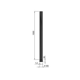 rookkanaal enkelwandig L:150 cm Ø100mm pelletkachel | 123rookkanaal