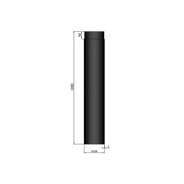 Kachelpijp enkelwandig L: 1m Ø120mm | 123rookkanaal