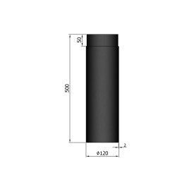Kachelpijp enkelwandig L: 50cm Ø120mm | 123rookkanaal