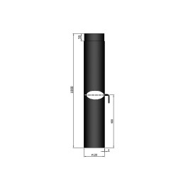 Kachelpijp L:100cm met smoorklep Ø120mm | 123rookkanaal