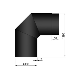 Kachelpijp enkelwandig bocht 90 graden Ø130mm | 123rookkanaal