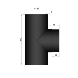 Kachelpijp enkelwandig T-stuk + dop Ø125mm (mannelijk) | 123rookkanaal
