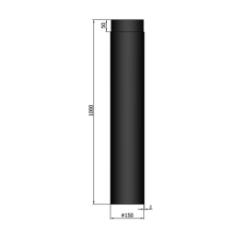 Kachelpijp enkelwandig L: 1m Ø150mm | 123rookkanaal
