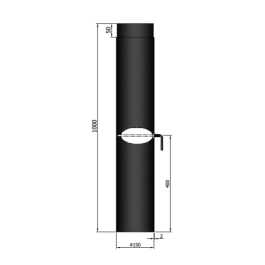 Kachelpijp L:100cm met smoorklep Ø150mm | 123rookkanaal