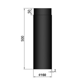 Kachelpijp enkelwandig L: 50cm Ø160mm | 123rookkanaal