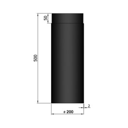 Kachelpijp enkelwandig L: 50cm Ø200mm | 123rookkanaal
