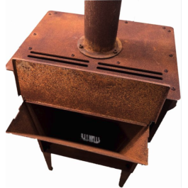 K-stove vesuvius cortenstaal buitenkachel (op pellets) | 123rookkanaal