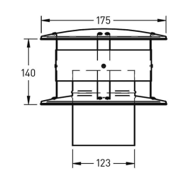 Trekkap met luik voor (flexibel) rookkanaal Ø125mm | 123rookkanaal