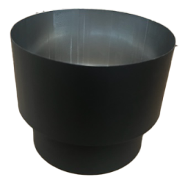 RVS zwart enkelwandig verloop 126-150mm tbv Charlton & Jenrick houtkachel | 123rookkanaal