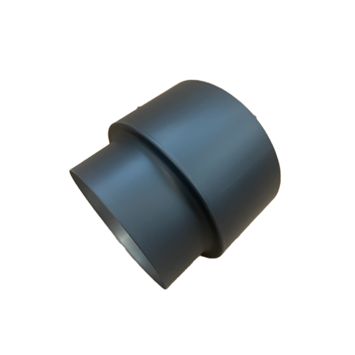 RVS zwart enkelwandig verloop 126-150mm tbv Charlton & Jenrick houtkachel | 123rookkanaal