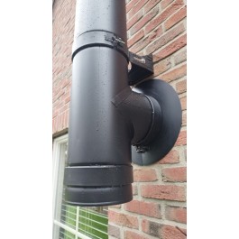 DINAK DW Black T-stuk dubbelwandig rookkanaal Ø150mm | 123rookkanaal
