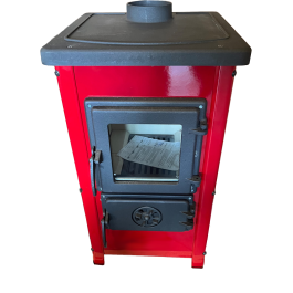 FUNNY houtkachel rood | 123rookkanaal
