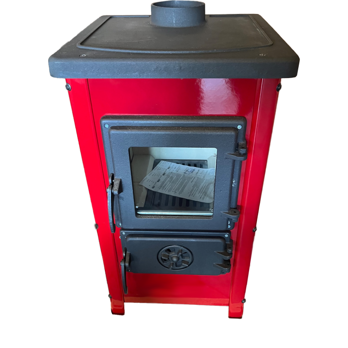 FUNNY houtkachel rood | 123rookkanaal