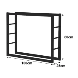 Haardhoutopslag - Design Houtrek - 80x100x25cm. | 123rookkanaal