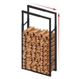 Haardhoutopslag - Design Houtrek - 65x150x25cm - Verstelbaar. | 123rookkanaal