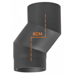 Kachelpijp enkelwandig versleping van 8cm Ø120mm | 123rookkanaal