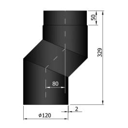 Kachelpijp enkelwandig versleping van 8cm Ø120mm | 123rookkanaal
