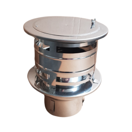 Trekkap met veegluik tbv flexibel of enkelwandig RVS rookkanaal Ø150mm | 123rookkanaal