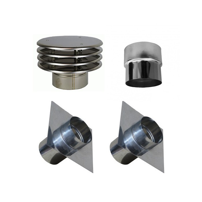 Aansluitset voor flexibel Ø80mm standaard | 123rookkanaal