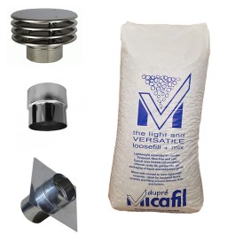 Aansluitset voor Ø80mm basis + islolatiekorrels | 123rookkanaal