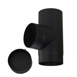 Kachelpijp enkelwandig T-stuk + dop Ø180mm