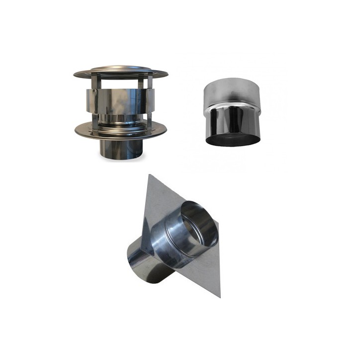 Aansluitset voor flexibel Ø125mm basis | 123rookkanaal